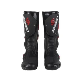 Microfiber Leather Motorcycle boots Men039s SPEED Racing dirt bike Boots Kneehigh Motocross Riding Motorboats6424355