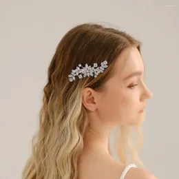 Headpieces Women's Silver Bride Wedding Hair Comb With Crytals Rhinestones Bridal Accessories For Girls