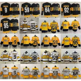 내쉬빌 하키 포식자 유니폼 2022 스타디움 시리즈 59 Roman Josi 35 Pekka Rinne 9 Filip Forsberg 92 Ryan Johansen 95 Matt Duchene 64 Mika 6520