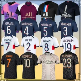 PSSES MBAPPE 트랙 슈트 남성 축구 훈련복 투타 Maillot Jerseys 재킷 키트 20 2023 2024 파리 콜로 무니 남성 및 어린이 축구 트랙 슈트 조깅 생존