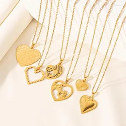 Pendant Necklaces 1pc Personalized Fashion Gold Color Heart Necklace For Women Stainless Steel Girl And Horse Jewelry Gifts