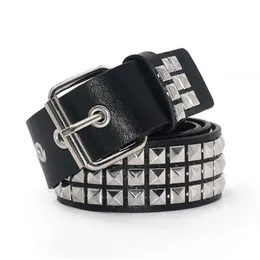 Belts GAOKE Hollow Bullet Decoration Belt Fashion Ladies Leather Studded Gift Man's Goth Rock Wild Adjustable Women Punk Black Belt