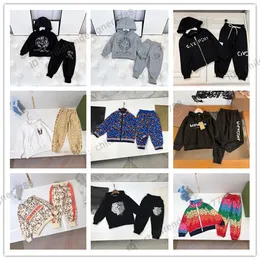Bebê moda crianças designer roupas conjunto hoodies e calças meninas meninos agasalho designers de luxo carta manga longa hoodie