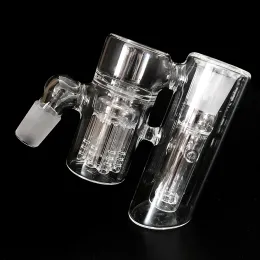 Klar tjock dubbel perc aska catcher glas vattenrör ask catcher 8 armar träd kammare förkylare återvinnare hård blåst 14 mm 18mm dab bongs bj