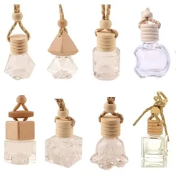 Atacado frasco de perfume para carro difusores domésticos pingente perfume ornamento ambientador para óleos essenciais fragrância garrafas de vidro vazias FY5288 ss1117