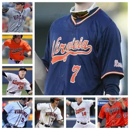 Virginia Baseball Jersey alla sömda herrkvinntröjor Henry Godbout Mark Gialluisi Luke Hanson Casey Saucke