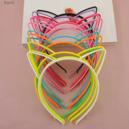 حزب القبعات 6pcs Kids Cat Ears عصابات الشعر تاج Tiara Princess الشعر البلاستيكي Bow Haoop Accessories Boho Headwear Girls YQ240120