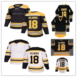 Anpassade män Retro 18 Happy Gilmore Boston Hockey Jerseys Black White Yellow Alternative ED Uniforms Women Youth Size S-3XL 9669 3372