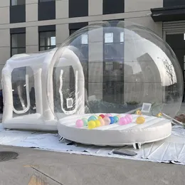 3 x 5 m aufblasbares Blasenhaus aus PVC-Material, Pop-up-Ballonmodell mit transparenter Kuppel, mit Türsteher und Gebläsen für Partys