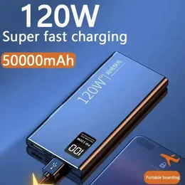 Mobiltelefon Power Banks 120W High Capacity Power Bank 50000mAh Fast Charging PowerBank Portable Battery Charger för iPhone Samsung Huaweil2301