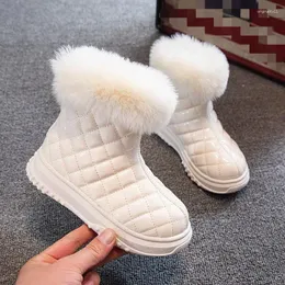 Botlar kızlar kar kış pamuklu çocuk ayakkabıları deri en iyi kız öğrencisi kısa botas de invierno botte fille