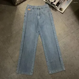 Spodnie damskie dżinsowe spodnie prosta wersja trójwymiarowa krawiecka swobodna moda 2024 Styl letni 0325