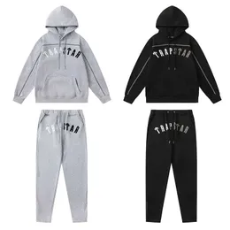 24SS NOWOŚĆ TRAPSTAR MENS TRAPSTAR TRACSUITS Designer Bluzy Streetwear Bluza sportowa pułapki haftowe pluszowe dekoracja liter grube z kapturem spodnie męskie spodnie