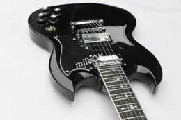 Custom Shop Tony Lommi Signature schwarze E-Gitarre, Cross-Inlay-Gitarre,