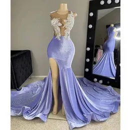 ASO EBI Light Sky Blue Arabic Dubai ärmar Mermaid Prom Dresses 2024 3D Flower Lace Evening Dress Church Train yd 328 328