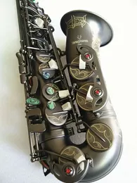 Kvalitet Alto Saxofon A-992 E-platt svart matt Sax Alto Mynstycke Ligatur vasshals Musikinstrument Tillbehör och hård låda