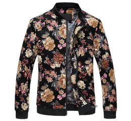 Blumenjacke für Herren, modisch, lässig, Designer-Jacken und Mäntel, Reißverschluss, Stehkragen, Druck, Streewear8065195