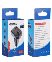 C12 C13 F5 F6 CAR BLUETOOTH 50 FM Sändare Trådlösa Händer O Mottagare MP3 Player RGB Light USB Typec Charger2057016