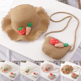 Бейсболки для девочек 2–8 лет, соломенная шляпа для туризма, детский комплект с солнечными цветами и сумкой Live Simply