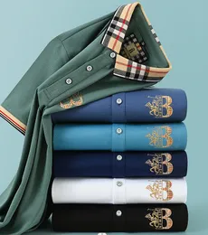 Mode Polo brodé en coton pour hommes de haute qualité Été nouveau haut de gamme Business Casual Revers T-shirt à manches courtes Top M-4XL