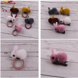 Accesorios para el cabello 10 unids/lote Clips pasadores de animales de peluche horquillas estilo cuerda para fiesta de niñas y niños