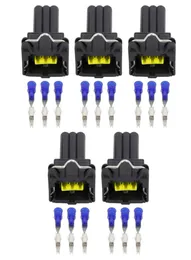 5 conjuntos de conector de sensor de jaqueta de 3 pinos, conector automotivo à prova d'água com terminal dj7033c35214058109