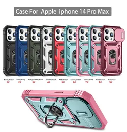 Custodie per telefoni con supporto per anello colorato con finestra scorrevole con obiettivo per iPhone 14 13 12 11 Pro Max 7 8 plus 14 Pro Max Samsung S21 S22 plus S23 U5871016
