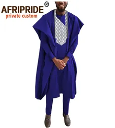 African Men Clothing Traditional Set for Evening Wedding Suit Agbada Robe Dashiki Shirts Ankara Pants Outfits AFRIPRIDE A022 201206547931