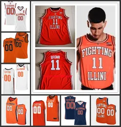 Anpassade män Youth Illinois Fighting Illini Basketball Jersey College Ayo Dosunmu Kofi Cockburn Trent Frazier Da'monte Williams Miller Curbelo 2024