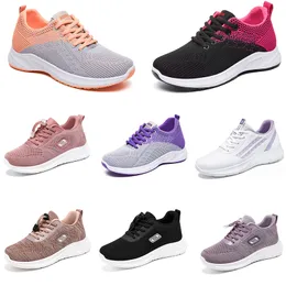 Hiking Women Running 2024 Winter Flat Shoes Durable Soft Sole Black White Purple Comfortable Large Size 36-41 75 5