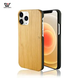 Luxury Natural Wood Laser Engraving Wood Bamboo Hard Edge Telefonfodral för iPhone 12 Pro Max Mini Back Cover Shell 2021 Fashion F4594668