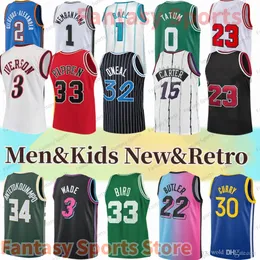 Vince Carter Ja Morant Basketball Men Kids Jersey Wade Stephen Curry Larry Bird Allen Iverson Giannis TATUM Doncic Booker Youth Stiched Jerseys 24 23 8 33 15 3 6