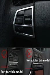 Car Steering Wheel Buttons cover trim Chrome ABS sequins for BMW F10 5 series 520 201117 auto interior accessories2864281