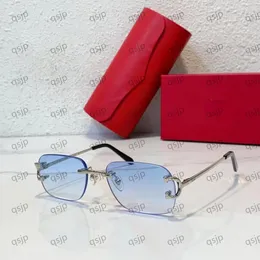 최고의 패션 디자이너 선글라스를위한 선글라스 태양 안경가 카르티 태양 안경 버팔로 뿔 안경 금속 다리 림리스 선글라스 남성 루넷 안경