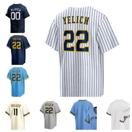 Personalizar 9 Jake Bauers 64 Vinny Capra 6 Owen Miller Camisa de beisebol 14 Andruw Monasterio 2 Brice Turang 10 Sal Frelick 5 Garrett Mitchell 16 Perkins 28 Joey Wiemer