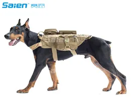 Сервисный тактический шлейка для собак, жилет Molle, армейский рюкзак для прогулок на открытом воздухе со съемными чехлами Patch1256303