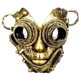 Steampunk-Sonnenbrille, Unisex, Retro, lustige Masken, bronzefarbene Originalitätsbrille für Mode, Maskerade, Party, Halloween