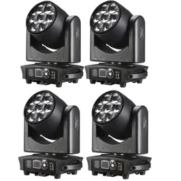 4pcs LED Beam+Wash 7x40W RGBW Zoom Lighting WIth Flight Case for Disco KTV Party Free Fast Shipping