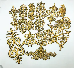 50pcs Big Gold and Srebrne Kostium kwiatowy Iron Sew on Hafdery Patch Lace Applique DIY dla Craft2069341