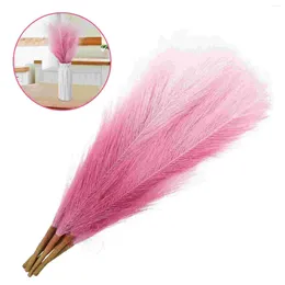 Dekorativa blommor 6 PCS Artificial Reed Pampas Grass Pink Vase Diy Faux Plant Simulation Pampasgrass Party Bouquet Fake