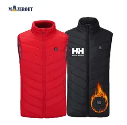 MAZEROUT Size s4XL Men Autumn Winter Flexible Electric Thermal Waistcoat Outdoor USB Infrared Heating Vest Woman Cold Days 2011048473446