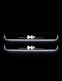 För Hummer H2 2004 2009 Acrylic Moving LED Welcome Pedal Car Scuff Plate Pedal Door Sill Pathway Light9464459