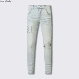 Lila Jeans Herren Designer Ksubi High Street Hole Star Patch Herren Damen Star Stickerei Denim Stretch Slim-Fit-Hose True 88 V3JA