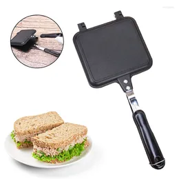 Pannor Sandwich Mold Pan Double Side Grill Fry Cookware Face Steak Pancake Outdoor Kitchen Supplies Sartenes