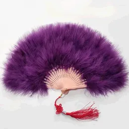 Decorative Figurines Hand Fan Abanicos Para Boda Adult Wedding Folding Dance Fans 50 30cm Colorful Party Catwalk Fluff Feather Eventail