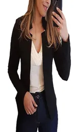 Women039s Chaquetas Elegantes Damas Traje de negocios Mangas largas Cardigan Chaqueta Mujer Oficina Trabajo Wear3422789