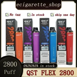 Original QST Puff Flex 2800 puff E Cigarrillo vape desechable pluma 2% 5% 2800 inhalaciones 8ML precargado 25 sabores puff 2800