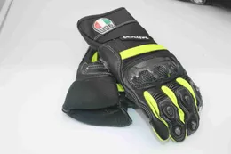 Aagv Guantes Guantes de moto Agv de fibra de carbono hechos de cuero genuino Anti caída impermeables cómodos hombres mujeres con tacones de felpa añadidos F1js