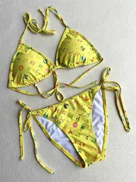 2024 Diseño de marca original Nuevo traje de baño para mujer Moda de alta calidad Europa y Estados Unidos Bikini de dos piezas caliente con letra Bikini de playa sexy