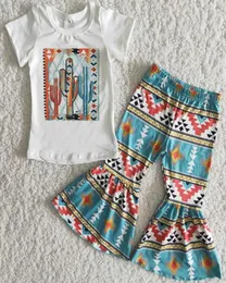 Ropa de diseñador para niños Trajes de boutique para niñas Camisa de manga corta Top Diseño occidental salvaje Pantalones inferiores de campana Moda Bebé Gi6962720